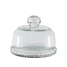 Queijeira Vidro Base Decorada Veneza Pequena 14cm - Mistral