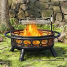 Queima de madeira ao ar livre Fire Pit Florise de 36 polegadas com churrasqueira