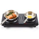 Queimador de ferro fundido duplo de bancada Elite Gourmet EDB-302BF