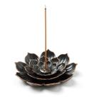 Queimador de incenso GARMOLY Lotus Brass Porta-incensos com coletor de cinzas Queimador de incenso GARMOLY Lotus Brass Porta-incensos com coletor de cinzas