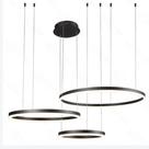 Querolustre Pendente Dcd03069 3 Aneis 112w 3000k Preto