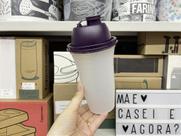 Quick Shake II 500 ml - Transparente com Tampa Roxo Escuro