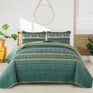 Quilt WONGS BEDDING Boho Microfibra verde em tamanho real 200x230cm