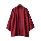 Quimono Masculino Preto Leve Tradicional Japonês Haori Yukata Jaqueta Cardigã Aberto Na Frente