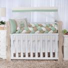 Quit, kit enxoval para berço bebê modelo de trança puff verde menino neutro