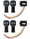 QWORK Kit de 4 Controles Remotos Inalámbricos para Cabrestante de Coche 12V