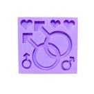 R106 Molde de silicone LGBTQIA+ chaveiro resina
