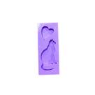 R113 Molde de silicone gato coração resina confeitaria