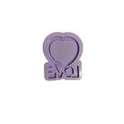 R249 Molde de silicone coração love resina chaveiro