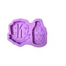 R355 molde de silicone wandinha e brasão resina decorar