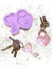 R413 Molde de silicone chaveiro cadeado e chave love resina decoração