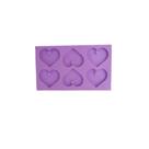R42 Molde de silicone 6 corações pingente brinco resina