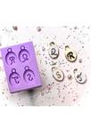 R423 Molde de silicone pingente medalha letra Q ao T resina