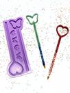 R555 Molde de silicone caneta grande borboleta coração resina decorar