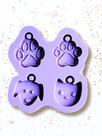 R711 Molde de silicone chaveiro Pets resina decorar