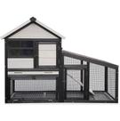 Rabbit Hutch UOYOUTAR Gaiola de coelho de madeira de duas camadas à prova d'água