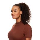 Rabo de Cavalo Cabelo Natural Cacheado 50cm Textura Curly De Benguela 100g ,Castanho Escuro