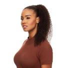 Rabo de Cavalo Cabelo Natural Cacheado 60cm Textura Coily De Benguela 100g, Castanho Escuro