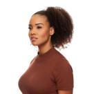 Rabo de Cavalo Cabelo Natural Cacheado 60cm Textura Kinky De Benguela 100g ,Castanho Escuro