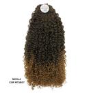Rabo de Cavalo Cacheado Bio Fibra Nicola 180g 70cm Aplique Orgânico com Pente Interno e Volume Natural