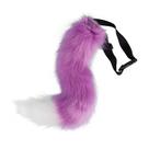 Rabo de pele sintética JUNBOON roxo branco 50 cm para fantasia