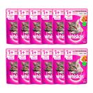 Ração Úmida para Gatos Whiskas Adulto 1+ Anos Sabor Salmão ao Molho em Sachê 85g Kit com doze unidades