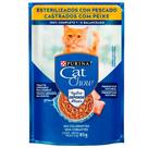 Ração Úmida Sachê Cat Chow para Gatos Castrados Sabor Peixe 85g