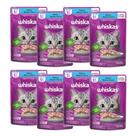 Ração Úmida Whiskas Adulto Atum ao Molho 85g c/ 8 pacotes para gato