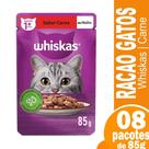 Ração Whiskas Carne ao Molho 85g Leve 8 Pague 7 - Embalagem com 8 Unidades