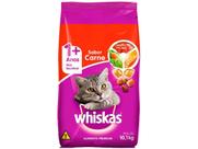 Ração Whiskas Gatos Adultos Carne 10,1kg Premium com Prebióticos e Ômega 6