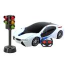 Racing Control Carrinho De Controle Remoto Luzes De Corrida Branco 1:16 - Multikids