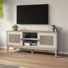 Rack 135cm 2 Portas Trama X38 Bege Mel/Off White