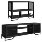 Rack 180 Cm 2 Pt Aparador 130 Cm Industrial 27x21 Preto Pp Preto