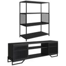 Rack 180 Cm 2 PT Estante 77 Cm Industrial 27X24 Preto PP