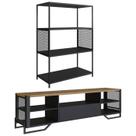 Rack 180 Cm Gaveta Estante 77 Cm Industrial 17X24 Preto Mell PP