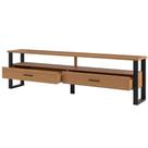 Rack 2 Gavetas 1 Prateleira Olivy D3 220 Cm Freijó Preto