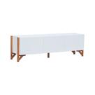 Rack 3 portas Decor Branco/Amêndoa