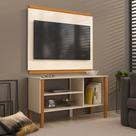 Rack 32 Polegadas Com 3 Prateleiras E Painel 90cm Asteca - Off White E Cedro