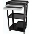Rack aberto com 2 gavetas cor preta 650 x 490 x 1160 mm fercar 03