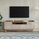 Rack Adria 1.80 Off White/Cedro - Casa D Móveis Rack Adria 1.80 Off White/Cedro - Casa D Móveis