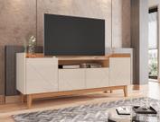 Rack Adria 4 Portas para Tv até 60 Polegadas OffWhite com Noce - Rede Móveis