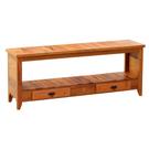 Rack Aparador 1,5 M com 2 Gavetas Madeira Demolição Ripado Natural