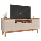 Rack Aparador Bancada para Sala de Estar com Capacidade para Tv's de até 60 Polegadas com Pés de Madeira Maciça Adria 1,60m Casa D - Offwhite/Noce Rack Aparador Bancada para Sala de Estar com Capacidade para Tv's de até 60 Polegadas com Pés de Madeira Maciça Adria 1,60m Casa D - Offwhite/Noce