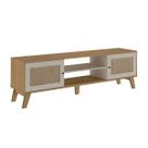 Rack Aparador Charlotte 1,80m Carvalho e Off White Artely