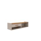 Rack Aparador Suspenso Cretta para Sala de TV 1 Gaveta e Nichos para Decoração e Organização Espaço Moderno Offwhite/Cedro