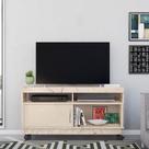 Rack Artur 121m com Kit Rodizio 1 Porta de Correr - Calacata/Off White Madetec