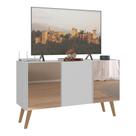 Rack Até 32 Polegadas Retrô Com Espelhos Mp1078 Branco natural