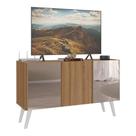 Rack Até 32 Polegadas Retrô Com Espelhos Mp1078 Rustic branco