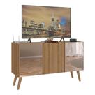 Rack Até 32 Polegadas Retrô Com Espelhos Mp1078 Rustic natural