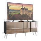 Rack Até 50 Polegadas Retrô Espelhos Mp1082 Preto branco